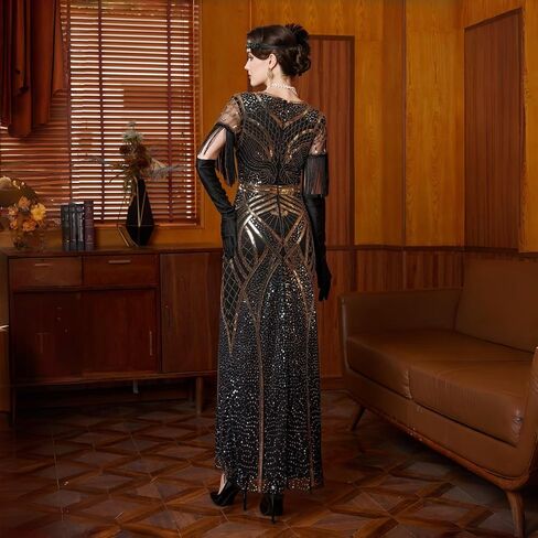 MISI CHAO Women's 1920s Flapper Mermaid Dress Great Gatsby Sequin Dress Fringe Vintage Roaring 20s Evening Party Dress in Saudi Arabia