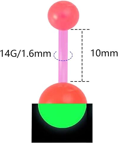15pcs Glow in Dark Belly Button Ring, 14G Acrylic Belly Button Piercing Jewelry in Saudi Arabia