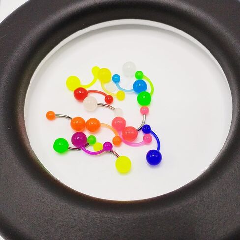 15pcs Glow in Dark Belly Button Ring, 14G Acrylic Belly Button Piercing Jewelry in Saudi Arabia