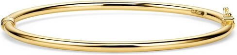 Orovi Sterling Silver Bangle Bracelet for Women, 18K Gold Plated 925 Sterling Silver, Twisted Design, 7.67Inches, Safety Clasp, Made in Italy, Delivered in Jewellery Box in Saudi Arabia