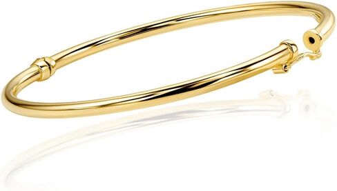 Orovi Sterling Silver Bangle Bracelet for Women, 18K Gold Plated 925 Sterling Silver, Twisted Design, 7.67Inches, Safety Clasp, Made in Italy, Delivered in Jewellery Box in Saudi Arabia