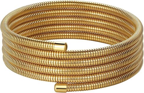 Avaner Women's Gold Bangle Bracelets: Stretch Wrap Stacking Cuff Stainless Steel Open Bracelet for Women in Kuwait