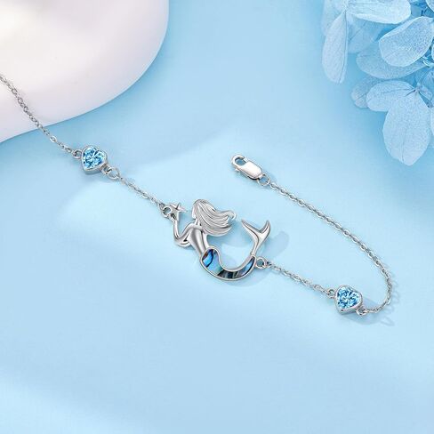 MONGAS Mermaid Bracelet Sterling Silver Mermaid Starfish Bracelet Ocean Jewelry for Women in Kuwait