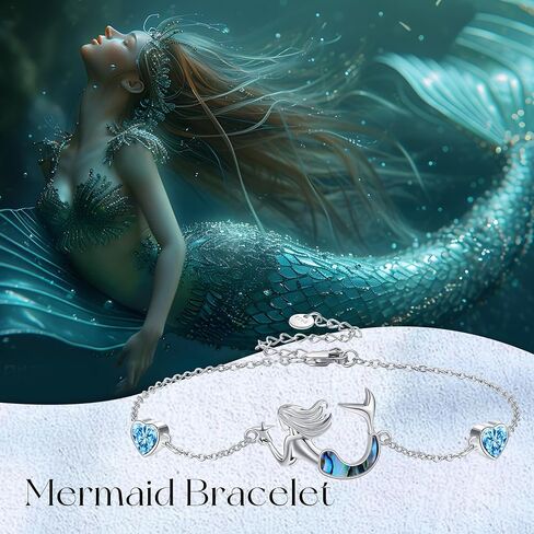 MONGAS Mermaid Bracelet Sterling Silver Mermaid Starfish Bracelet Ocean Jewelry for Women in Kuwait