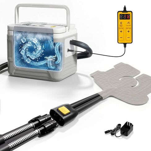 Cold Therapy Machine, Quiet Ice Machine for Knee After Surgery with Kink Free Built-in Stainless Steel Hose, Customizable Controller, Leak-Proof Connectors for Knee, Ankle, Joint Recovery in Saudi Arabia