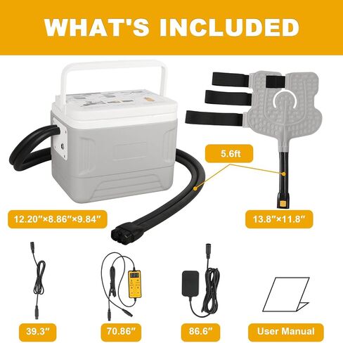 Cold Therapy Machine, Quiet Ice Machine for Knee After Surgery with Kink Free Built-in Stainless Steel Hose, Customizable Controller, Leak-Proof Connectors for Knee, Ankle, Joint Recovery in Saudi Arabia