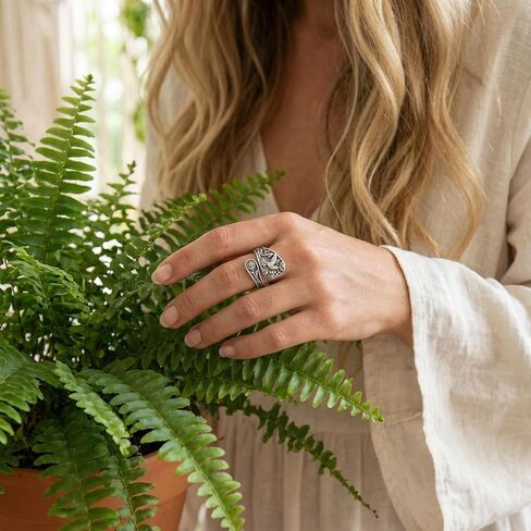 Vintage Hummingbird Spoon Ring Adjustable Silver Color Band with Floral Engraved Detail Nature Inspired Finger Accessory in Kuwait
