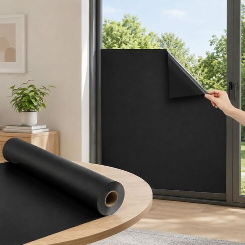 Window Darkening Film Static Cling Window Film Non Adhesive Frosted Glass Film Sun Blocking Room Privacy Window Tint for Home Office Bathroom in Kuwait