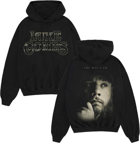 Luke Combs The Way I Am Album Cover Hoodie, Black in Saudi Arabia