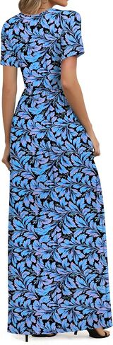 MUSE SHOW Maxi Dresses for Women Summer Short Sleeve V-Neck Long Dresses with Pockets 2026 New in Saudi Arabia