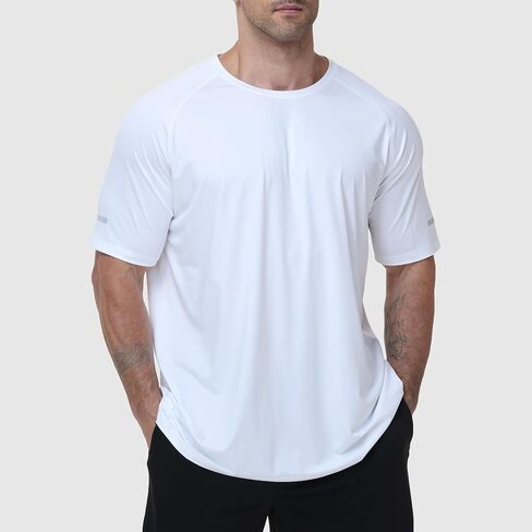 Men's Athletic Workout T-Shirt Quick Dry Cooling Moisture Wicking Short Sleeve Soft Tee for Running Gym Casual in Saudi Arabia