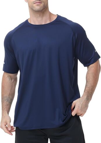 Men's Athletic Workout T-Shirt Quick Dry Cooling Moisture Wicking Short Sleeve Soft Tee for Running Gym Casual in Saudi Arabia