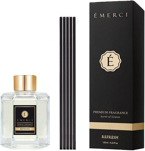 Premium Reed Diffuser Sticks Set Scented Fragrance Aromatherapy Perfume Essential Oil 4 oz (120 ml) Refresh in Saudi Arabia
