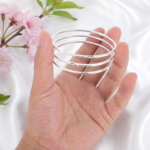 3Pcs Silver Bangle Bracelets for Women, Elegant Shiny Star Bangles Silver Tone Fashion Jewelry for Mom Wife Mother's Day Valentine's Day Gift in Kuwait