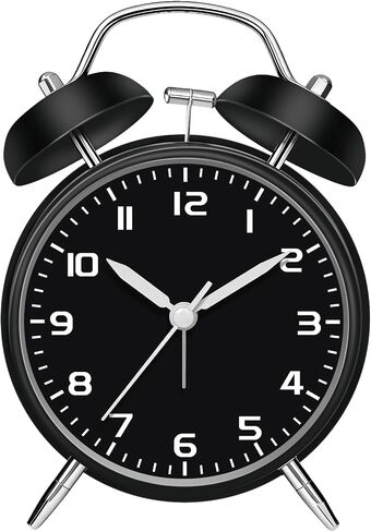 Old School Loud Alarm Clock for Heavy Sleepers, 4.5" Metal Battery Operated Alarm Clock with Twin Bell Light, Silent Analog Retro Desk Nightstand Clocks for Teens Seniors Adult, Purple in Kuwait