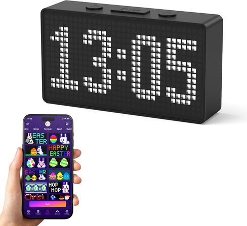 Programmable Pixel Digital Clock for Desk, Plug-in, Busy Box Sign,Pomodoro Timer, Alarm, Bluetooth APP Control, Custom Text, Patterns, Animations in Saudi Arabia