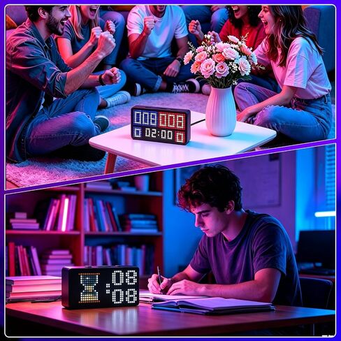 Programmable Pixel Digital Clock for Desk, Plug-in, Busy Box Sign,Pomodoro Timer, Alarm, Bluetooth APP Control, Custom Text, Patterns, Animations in Saudi Arabia
