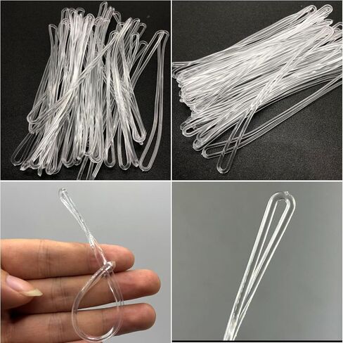 120 Pcs Clear Plastic Luggage Straps, 6 Inch Worm Loops for Luggage Tags, Plastic Name Tag Loop for for Name Tags, ID Cards & Bag Accessories (Plastic) in Saudi Arabia