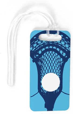 ChalkTalkSPORTS Guys Lacrosse Luggage & Bag Tag | Large Lacrosse Stick | Custom Info on Back | Medium | Red/Black in Kuwait