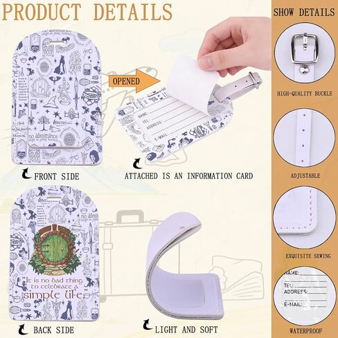 Fantasy Movie Inspire Baggage Tag Hole Door Gift Book Literature for Fans Literature Lover Suitcase ID Tag (Simple Life-tag) in Kuwait
