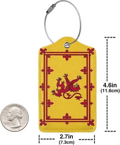 Scotland Rampant Lion Luggage Tag with Stainless Steel Loop Privacy Cover Id Label for Travel Bag Suitcase 2 Pcs in Saudi Arabia