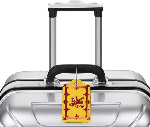 Scotland Rampant Lion Luggage Tag with Stainless Steel Loop Privacy Cover Id Label for Travel Bag Suitcase 2 Pcs in Saudi Arabia