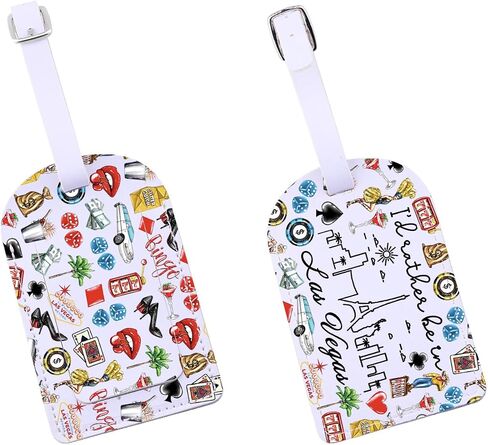 Las Vegas Luggage Tag Las Vegas Purse Info Tag Gambling Casino Night Luggage ID Identifier Tag Las Vegas Skyline Suitcase Tag (LasVegasTag-US) in Kuwait