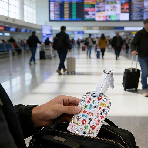 Las Vegas Luggage Tag Las Vegas Purse Info Tag Gambling Casino Night Luggage ID Identifier Tag Las Vegas Skyline Suitcase Tag (LasVegasTag-US) in Kuwait
