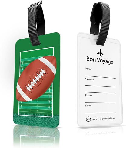 SetGo Bowling Luggage Tags (Set of 2), Plastic Durable Travel Bag Tag with Sports Design, Easy-to-Identify Suitcase ID Holder with Strap – Bowling Ball & Pins Theme (Bowling tag) in Saudi Arabia