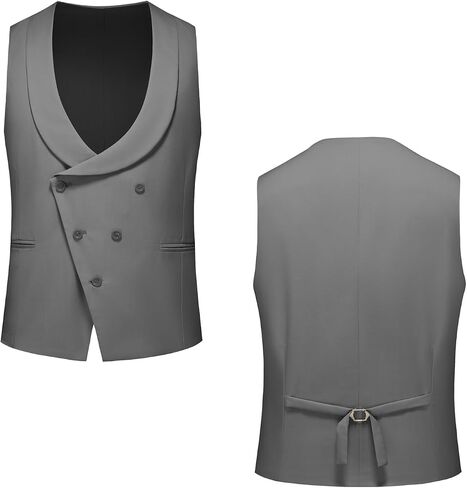 UNINUKOO Mens Tuxedo Suit Set 3 Piece Slim Fit One Button Formal Wedding Party Prom Suits for Men US Size S Gray in Saudi Arabia