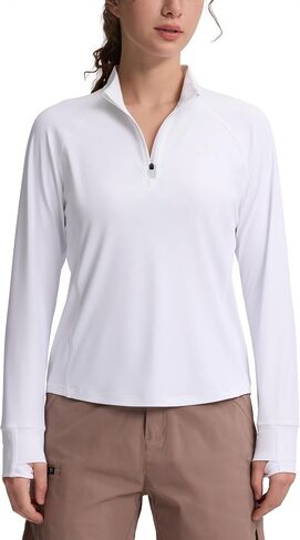 Pioneer Camp Women's Quarter Zip Sun Shirt Back Pocket UPF50+ Lightweight Quick Dry UV Protection Hiking Running Cycling in Kuwait