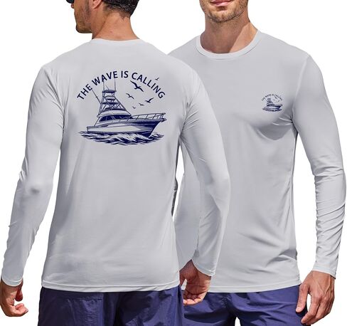 Mens UPF 50+ Rash Guard Quick Dry Lightweight Summer UV Sun Protection Long Sleeve Swim Shirt (S-XXL) in Saudi Arabia