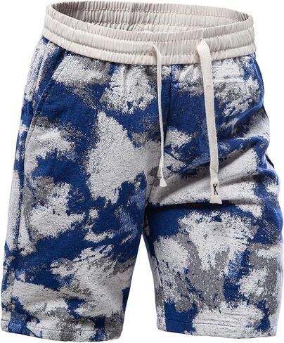 Mylldey Mens Shorts Casual Relaxed Fit Men's Walk Elastic Waist Drawstring Flat Front Shorts in Saudi Arabia