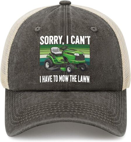Funny Lawn Mower Trucker Hat for Dad, Mowing Humor Mesh Back Cap, Adjustable Yard Work Gift for Men Gardeners Landscapers in Kuwait