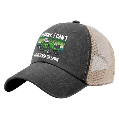 Funny Lawn Mower Trucker Hat for Dad, Mowing Humor Mesh Back Cap, Adjustable Yard Work Gift for Men Gardeners Landscapers in Kuwait