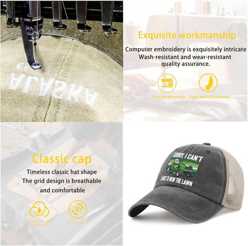 Funny Lawn Mower Trucker Hat for Dad, Mowing Humor Mesh Back Cap, Adjustable Yard Work Gift for Men Gardeners Landscapers in Kuwait