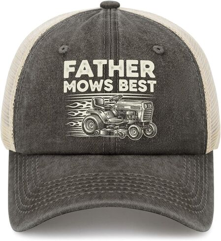 Funny Lawn Mower Trucker Hat for Dad, Mowing Humor Mesh Back Cap, Adjustable Yard Work Gift for Men Gardeners Landscapers in Kuwait