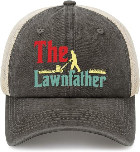Funny Lawn Mower Trucker Hat for Dad, Mowing Humor Mesh Back Cap, Adjustable Yard Work Gift for Men Gardeners Landscapers in Kuwait