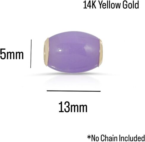 Regalia by Ulti Ramos 14K Yellow Gold Genuine Jade Barrel Slide Pendant in Saudi Arabia