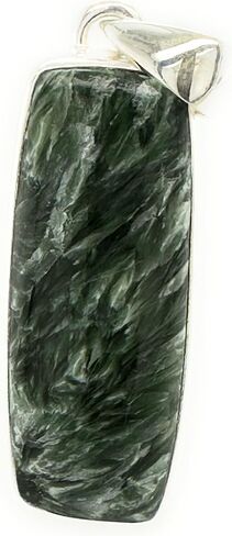 Natural Russian Seraphinite 925 Solid Sterling Silver Pendant 40mm in Saudi Arabia
