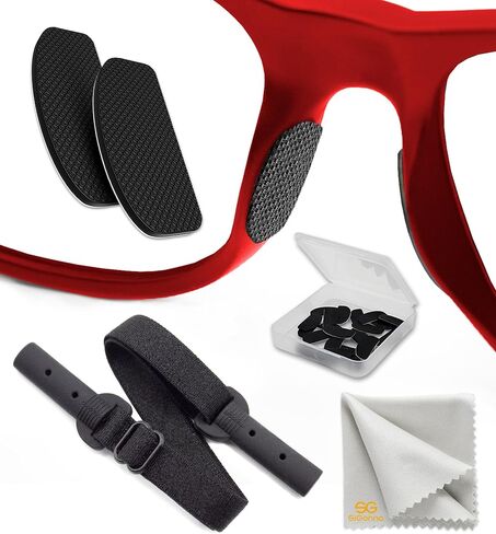 Nose Pads for Glasses Anti Slip - 0.5 mm Eye Glasses Nose Pads Non Slip - 6 Pairs Glasses Stoppers Nose Grip - Eyeglasses Nose Grips (Black Black Strap) in Saudi Arabia