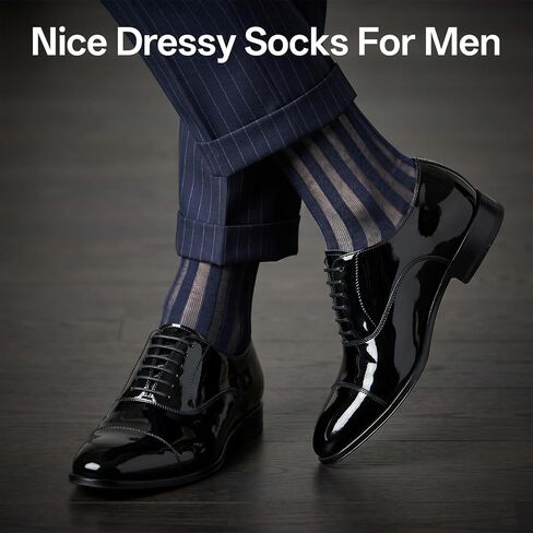 2Pairs Silk Sheer Socks Men, Middle Calf Wide Striped Sheer Nylon Stockings Dress Shoe Socks Formal Suit See Through Silk Sock in Saudi Arabia