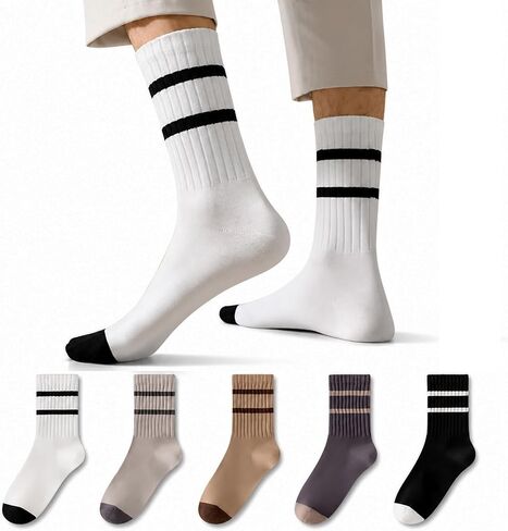Men Casual Calf Socks - Color Cute Cotton Crew Socks - Soft Above Crew Sock Colorful in Saudi Arabia