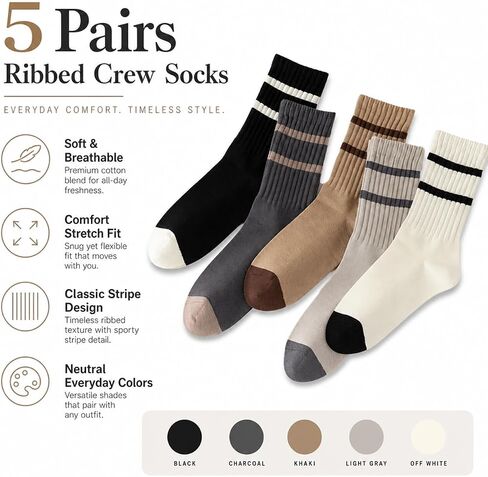 Men Casual Calf Socks - Color Cute Cotton Crew Socks - Soft Above Crew Sock Colorful in Saudi Arabia