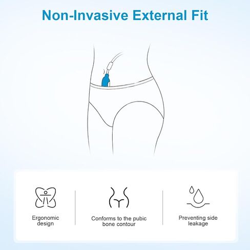 External Catheter for Women, Non-Invasive,Soft Fit and Leak-Proof Design, Compatible with Multiple Suction Systems, 30 Individually Packaged Pieces in Kuwait