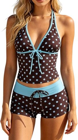 Tankini with Shorts Tankini Swimsuits for Women Y2k Vintage 2 Pieces Bikini Set Beach Swimsuit Vacation Bathing Suit in Saudi Arabia