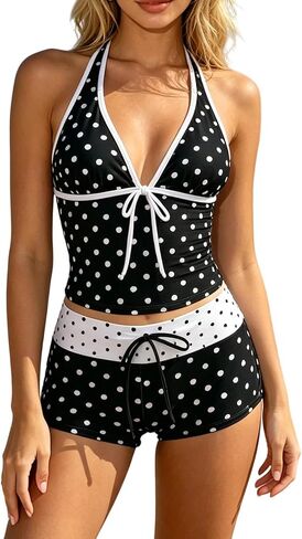 Tankini with Shorts Tankini Swimsuits for Women Y2k Vintage 2 Pieces Bikini Set Beach Swimsuit Vacation Bathing Suit in Kuwait
