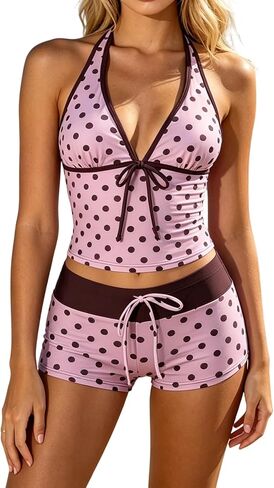 Tankini with Shorts Tankini Swimsuits for Women Y2k Vintage 2 Pieces Bikini Set Beach Swimsuit Vacation Bathing Suit in Kuwait