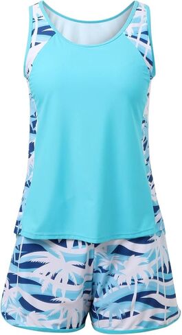 Summer Tankini Swimsuits for Women Tummy Control Two Piece Bathing Suits with Pockets Swim Shorts 2026 in Kuwait