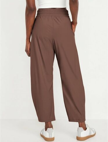 Barrel Pants Women Baggy Wide Leg Elastic Waisted Sweatpants Athletic Clothes Lounge Palazzo Trousers with Pockets(Dark-Brown,S) in Saudi Arabia